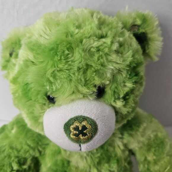 Build A Bear Clever Teddy Plush St. Patrick's Day Bear Shamrock Stuffed Animal - Picture 3 of 11